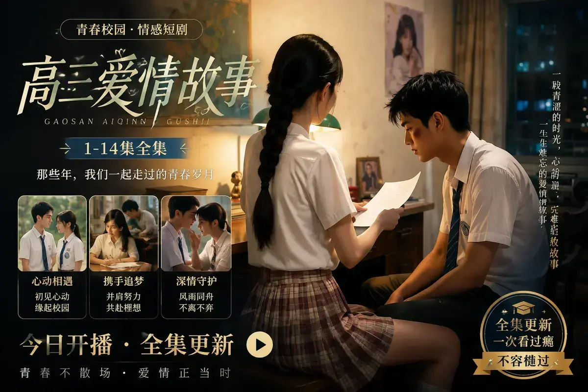 《AI 短剧高三爱情故事》高清完整版在线观看 - 林澈苏晚晴校园恋曲初见心动误会虐心毕业告白 - 高三爱情故事中字无删减版全集资源分享